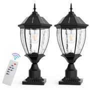 Solar Lamp Post Lights Outdoor Waterproof with Pier Mount Base, 20" H Large