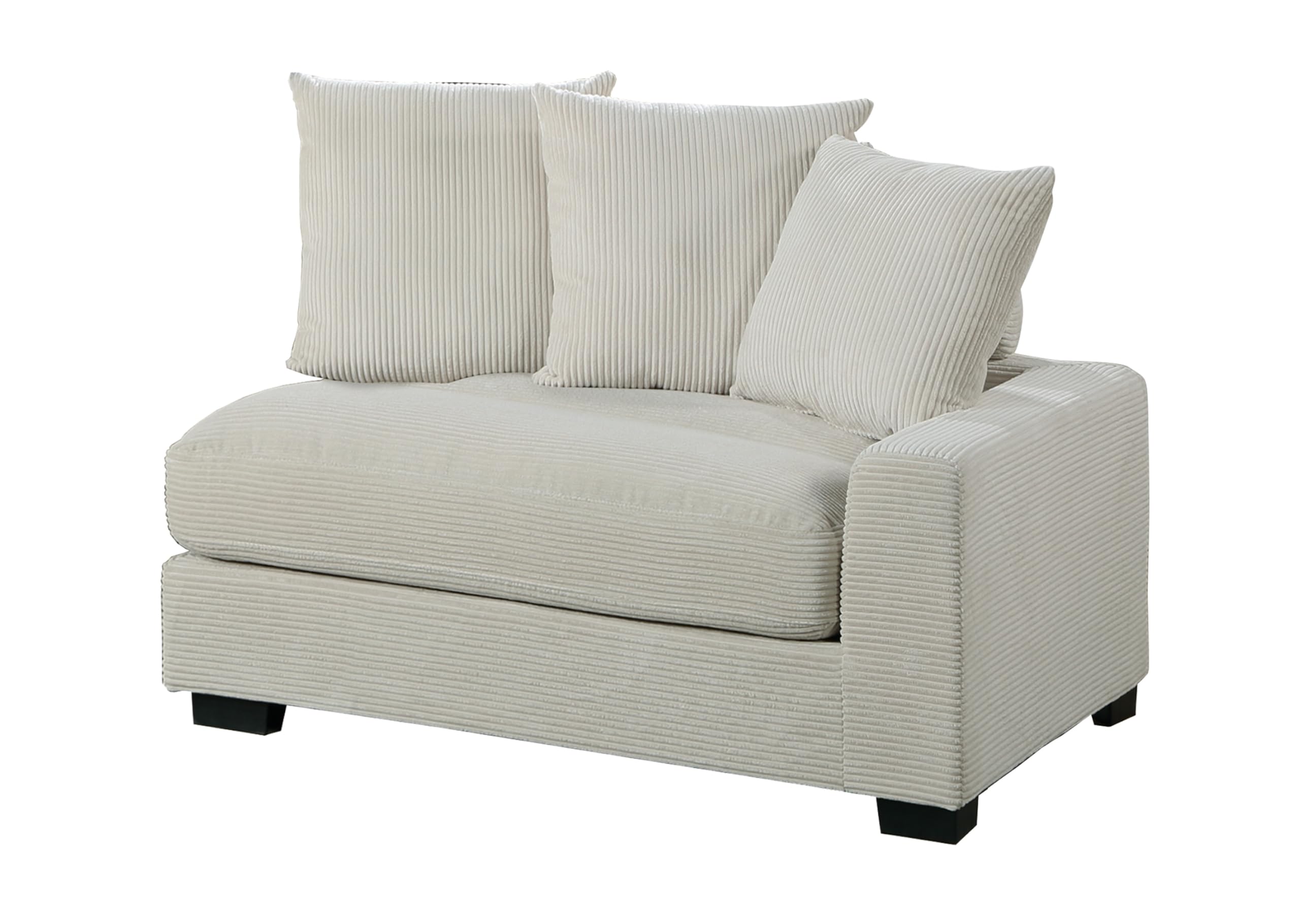 127" Sectional Sofa Modular Deep 3-Seat Sofa Couch