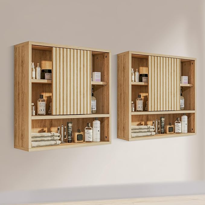 Bathroom Wall Cabinet Above Toilet Storage，Wall Mounted Storage