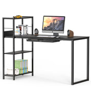 46-Inch Home Office Mission Computer Desk with Side Shelf and Drawer, Black