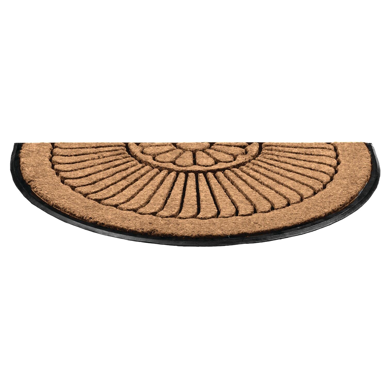 Crescent, Rubber-Backed Natural Coir Doormat, Entry Mat for Indoor or Outdoor Use, 24"x39"