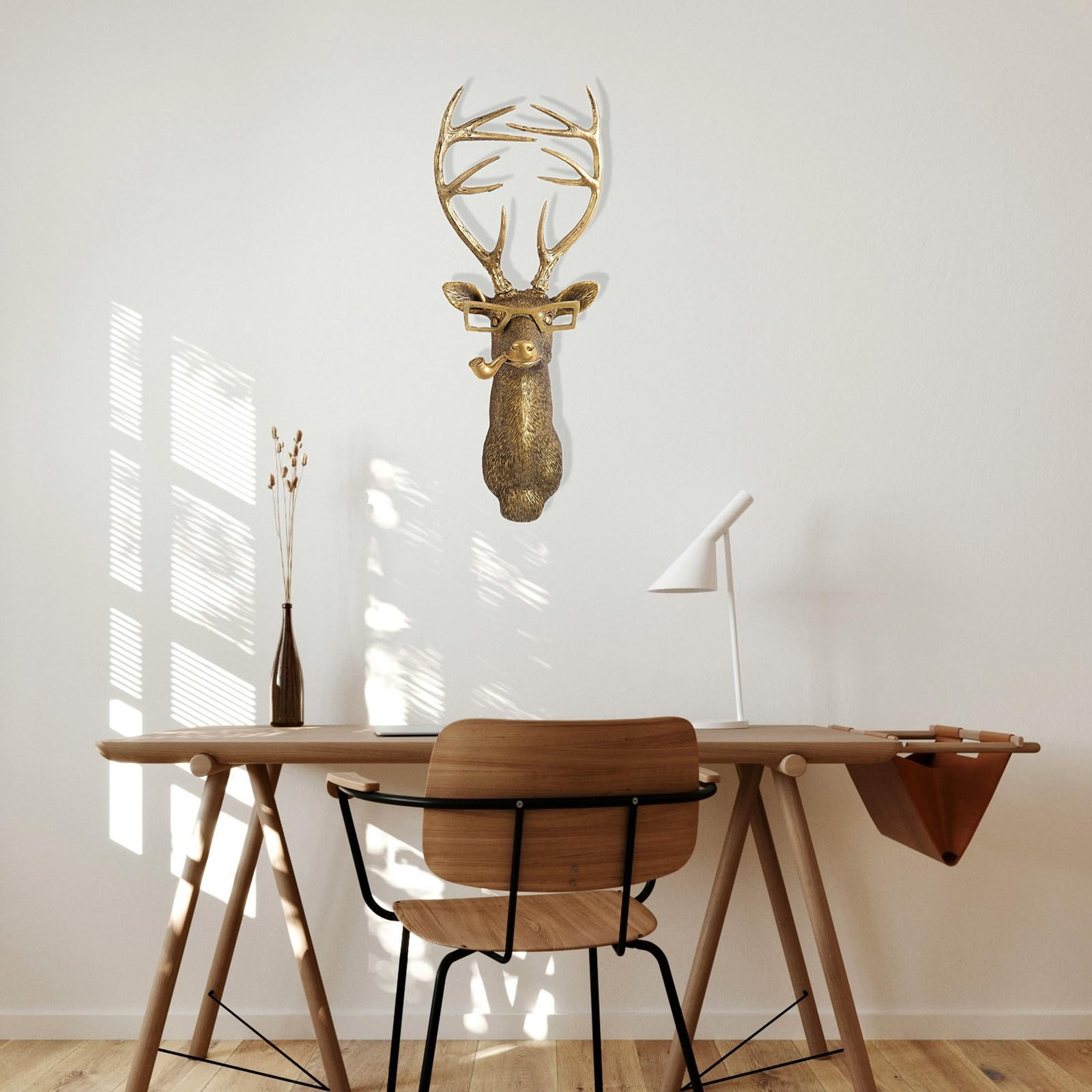 Animal Heads Wall Decor, Faux Deer Head Mount, Animal Sculptures Wall Decor