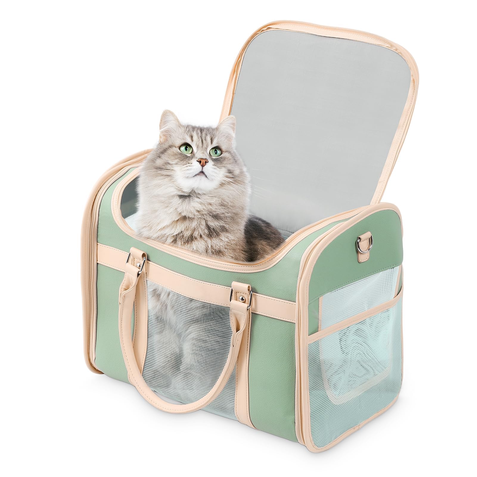 Airline Approved Pet Carrier Backpack, Waterproof PU Foldable Design