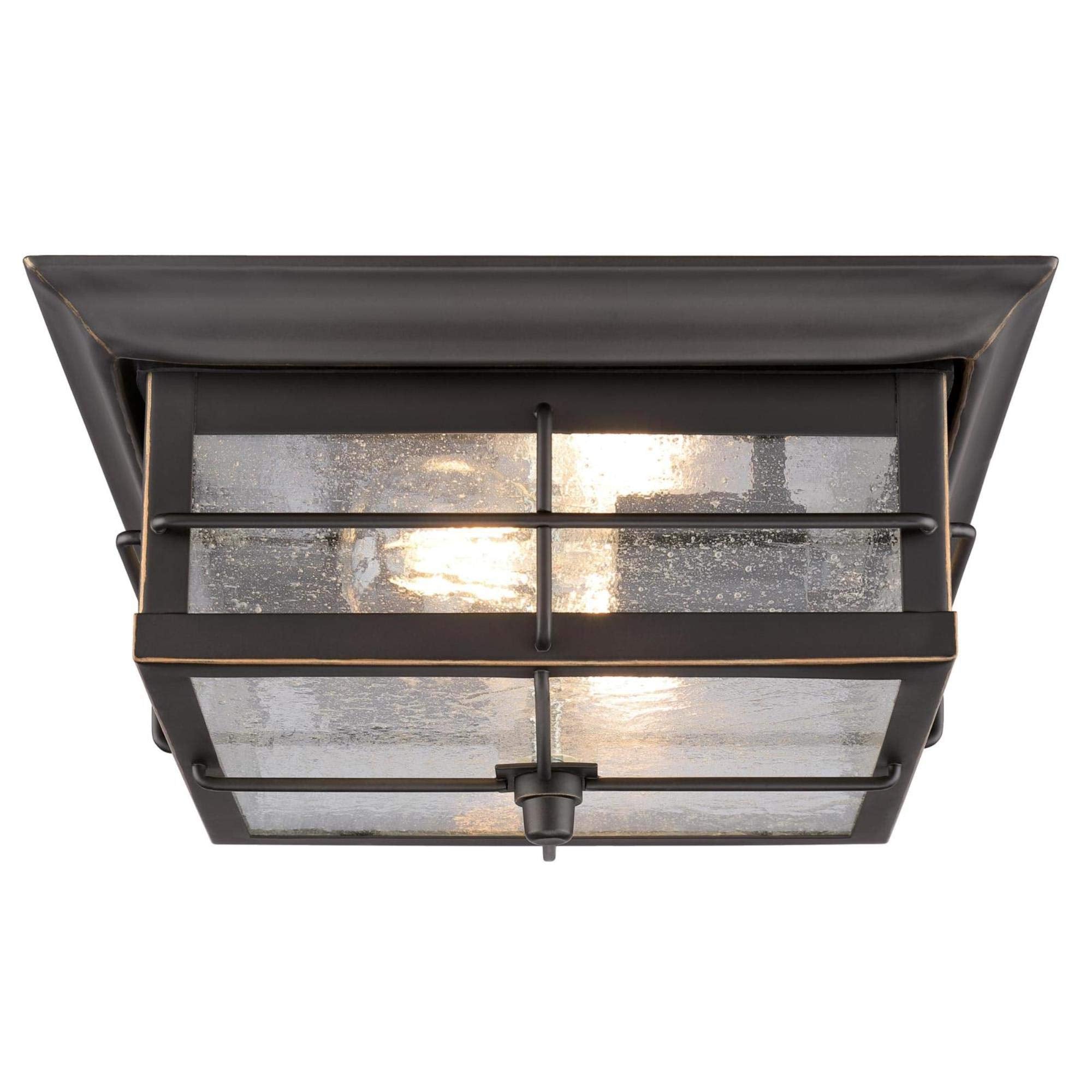 6578400 Orwell 2 Light Outdoor Flush Mount Fixture in Oil Rubbed Bronze and Clear Glass