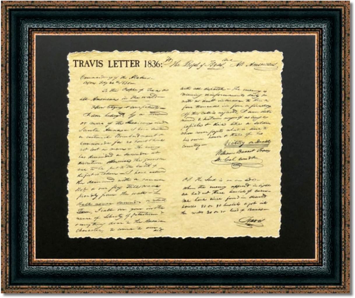 Travis Letter | Custom Framed Historic Documents On Archival Paper