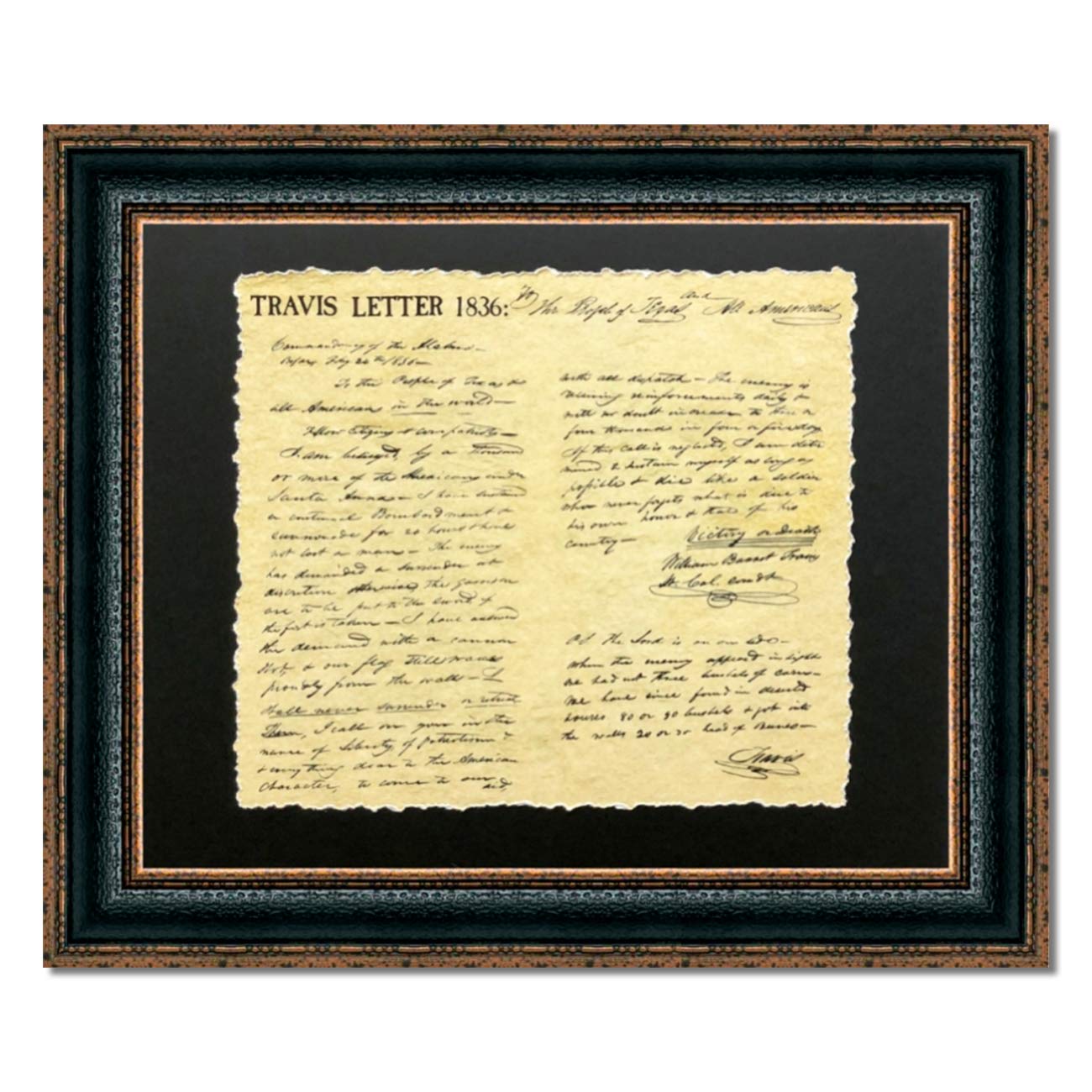 Travis Letter | Custom Framed Historic Documents On Archival Paper