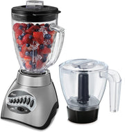 Classic Series 16 Speed Blender with Food Chopper and Glass Jar Brushed Nickel