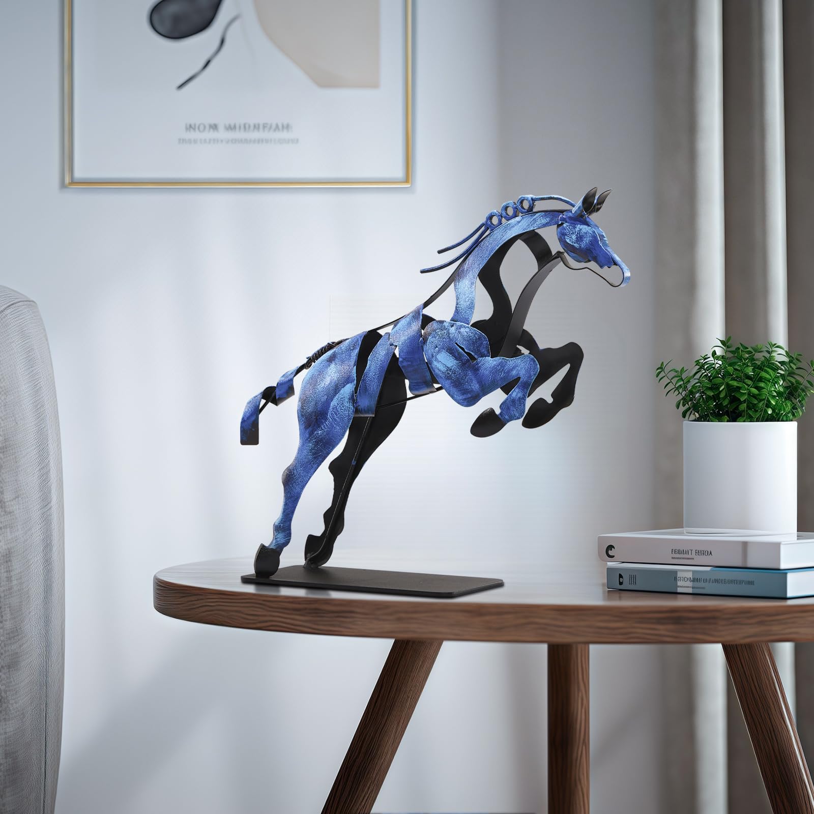 Horse Statue, Unique Metal Art Handmade Sculpture for Home Decor, Rustic Decor