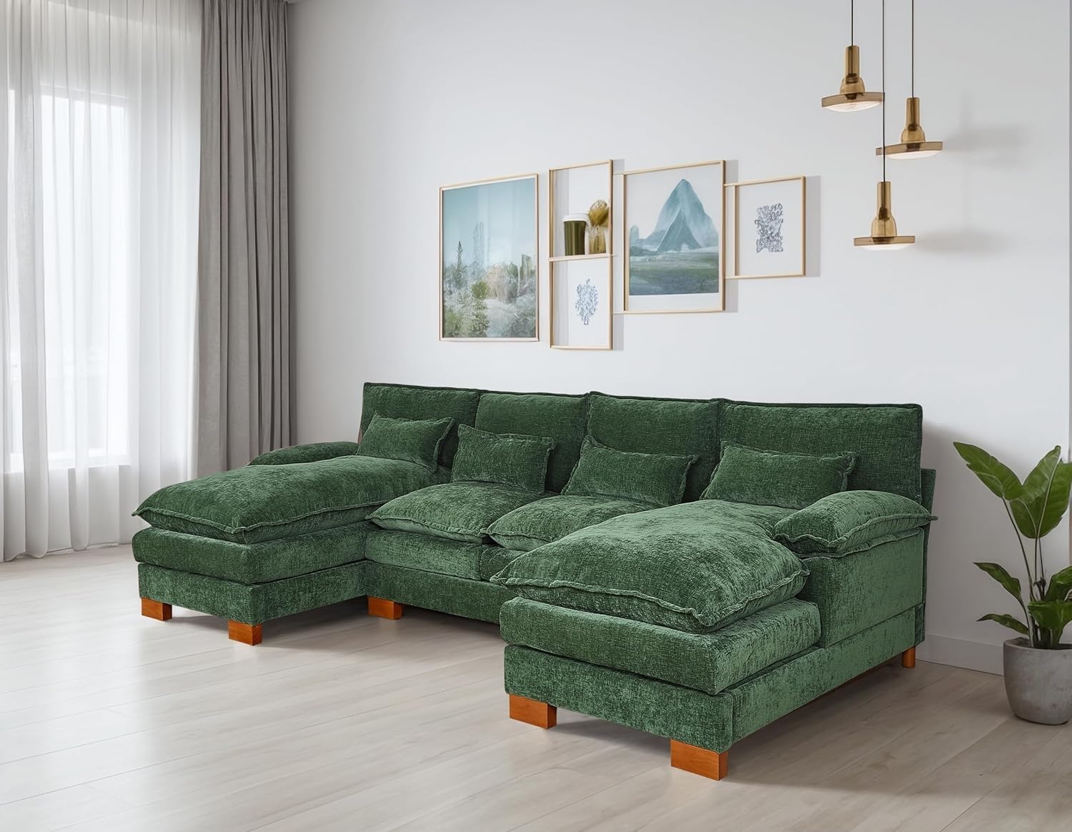 U Shape Sectional Sofa Cloud Couch for Living Room
