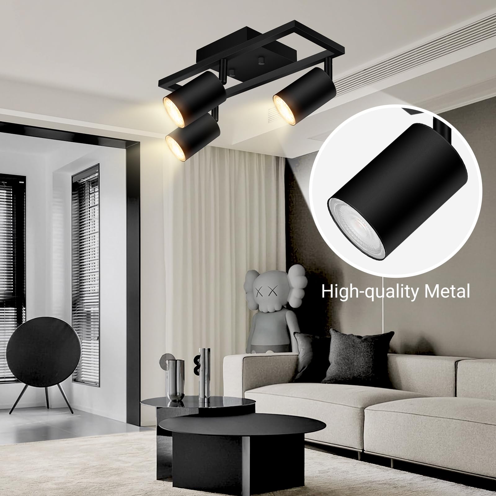 Track Lighting Fixtures Ceiling, 3 Way Track Lighting Kit, LED Track Lighting