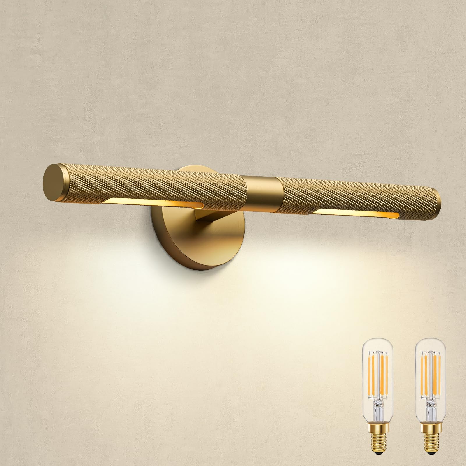 Light, 19in Hardwired Wall Lighting Brass Art Light for Paintings 360°Rotatable