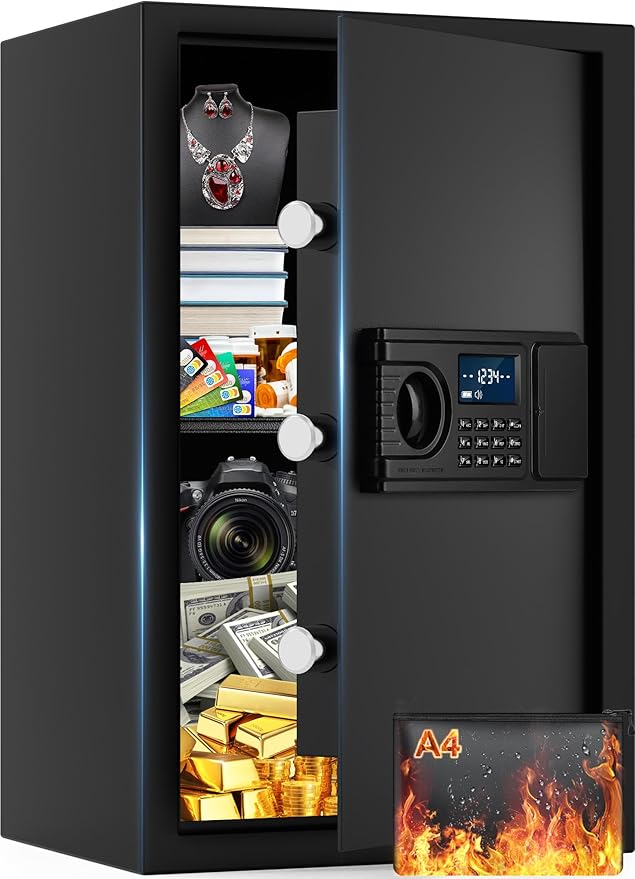 4.3 Cuft Fireproof Safe for Home Documents, Large Home Safe Box Fireproof Waterproof