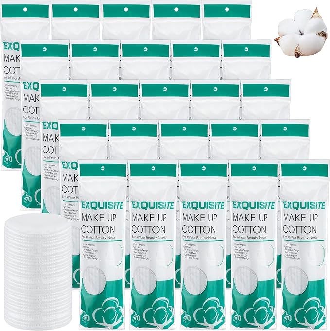 2500 Pcs Cotton Rounds Bulk Exfoliating Rounds Cotton Rounds for Face Makeup