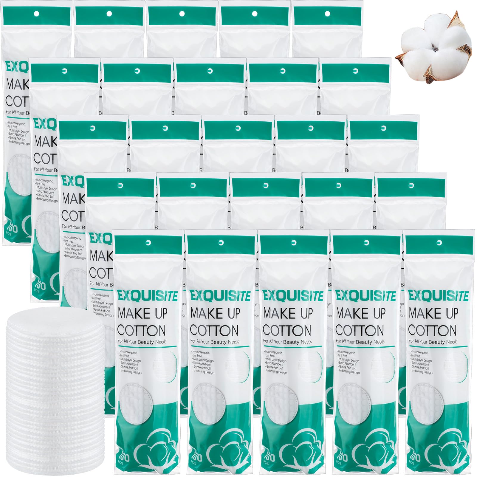 2500 Pcs Cotton Rounds Bulk Exfoliating Rounds Cotton Rounds for Face Makeup