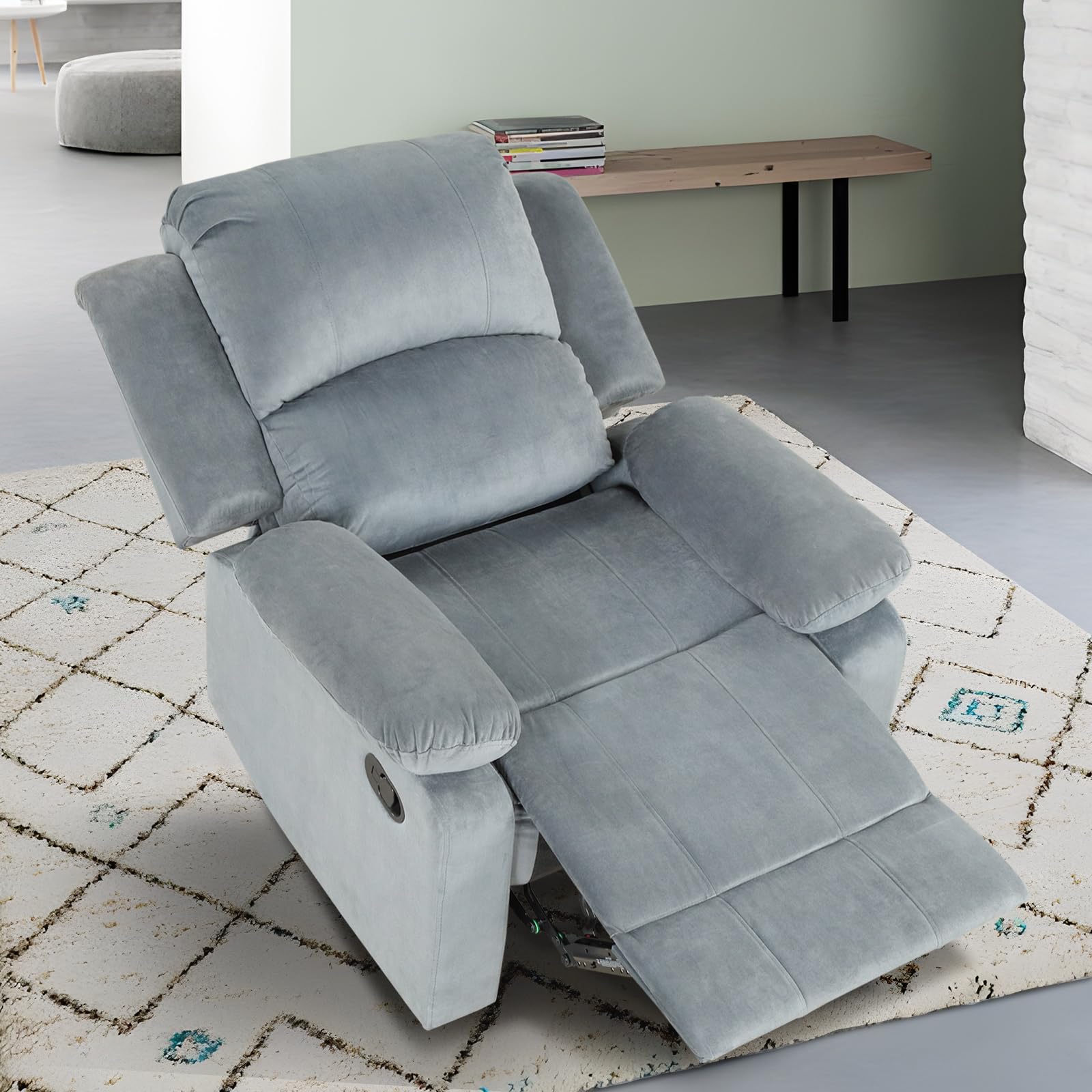 Fabric Manual Recliner Chair for Adults, Comfy Reclining Chairs