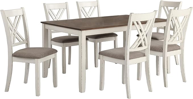 Fortress - Wood - 7-Piece Rectangular Dining Table Set – Farmhouse Style