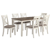 Fortress - Wood - 7-Piece Rectangular Dining Table Set – Farmhouse Style