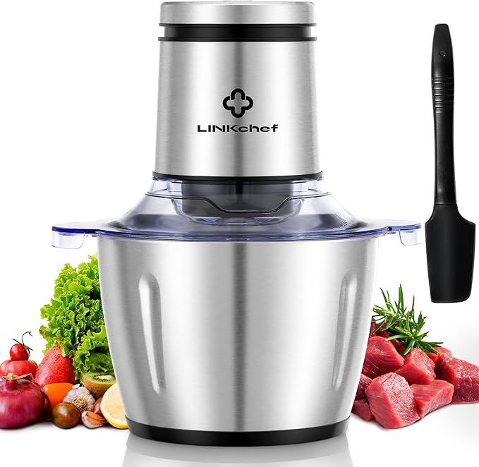 Food Chopper, 8 Cup Food Processor Mini Electric, 2L 600W Meat Grinder