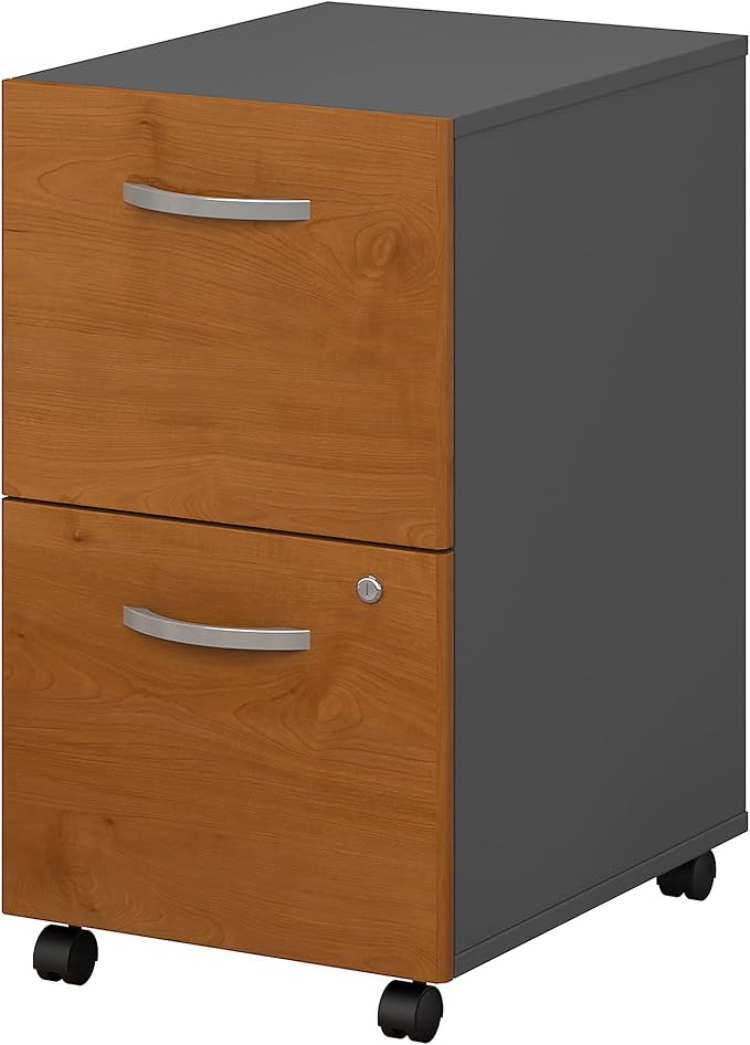 Furniture Series C 2 Drawer Rolling File Cabinet in Mocha Cherry - Assembled, Mobile