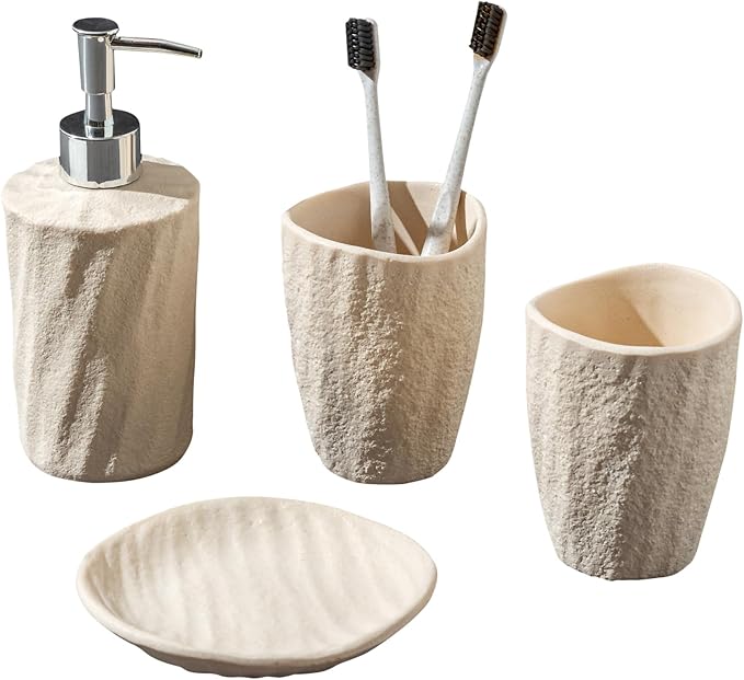 Bathroom Accessories Set, 5PCS Modern Bathroom Accessory Set with Soap Dispenser