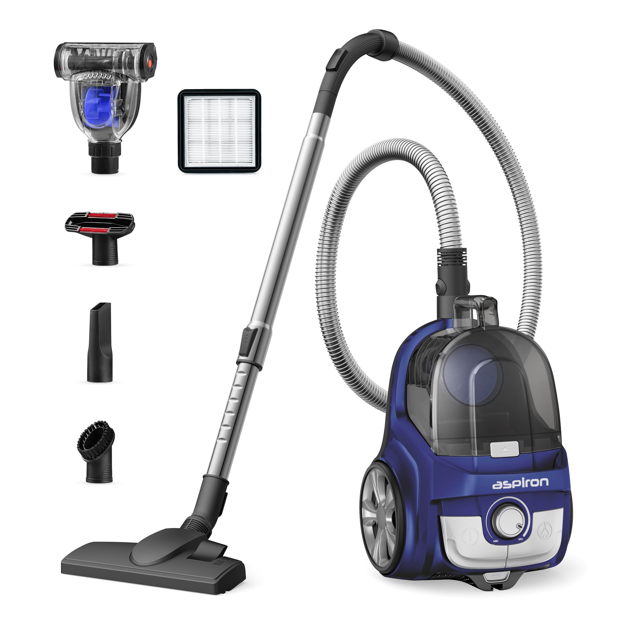 Canister Vacuum, Upgraded 1200W Bagless Canister Vacuum Cleaner