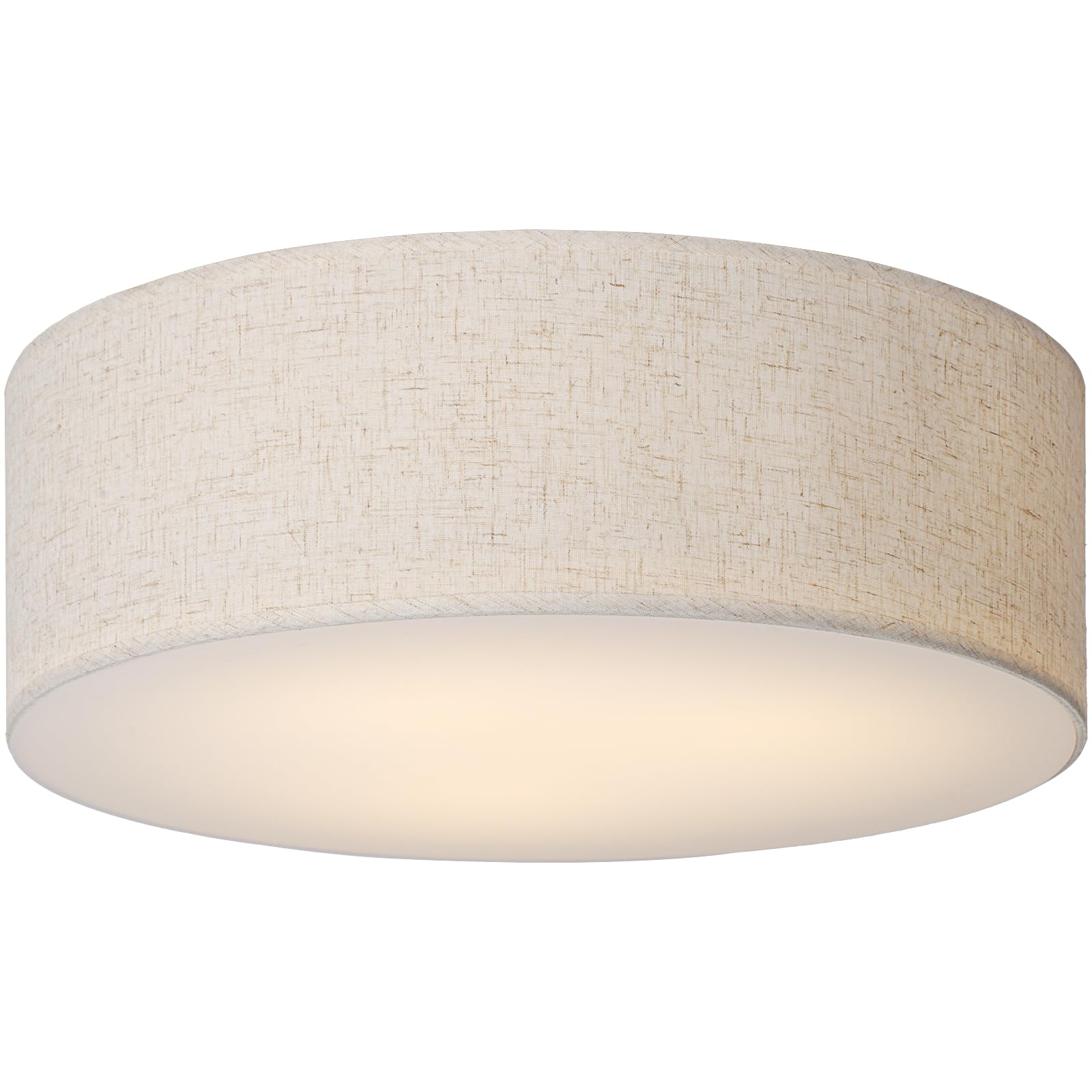 18-Inch Large Flush Mount Ceiling Light Fixture with Fabric Shade
