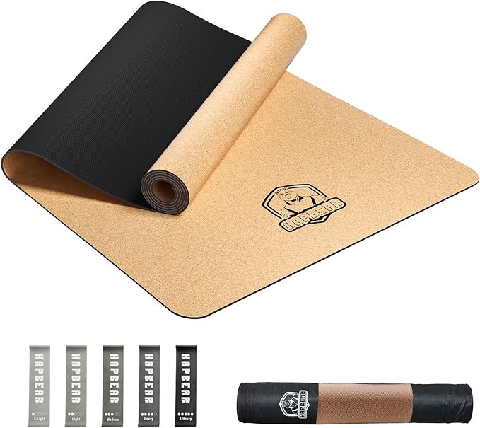 Large Cork Yoga Mat - 72"x36" Wide Non-Slip for Home Workout, Yoga