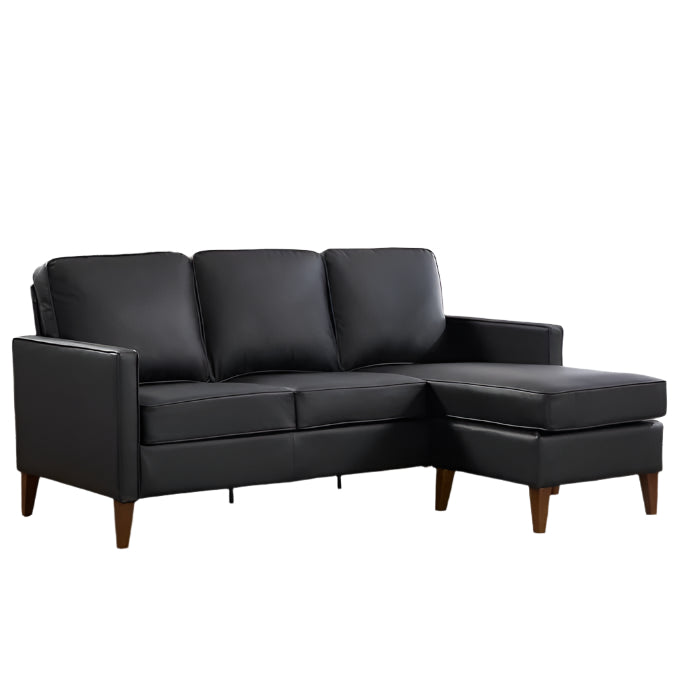 Sectional Sofa Couch, L Shaped Couch Faux Leather with Reversible Chaise