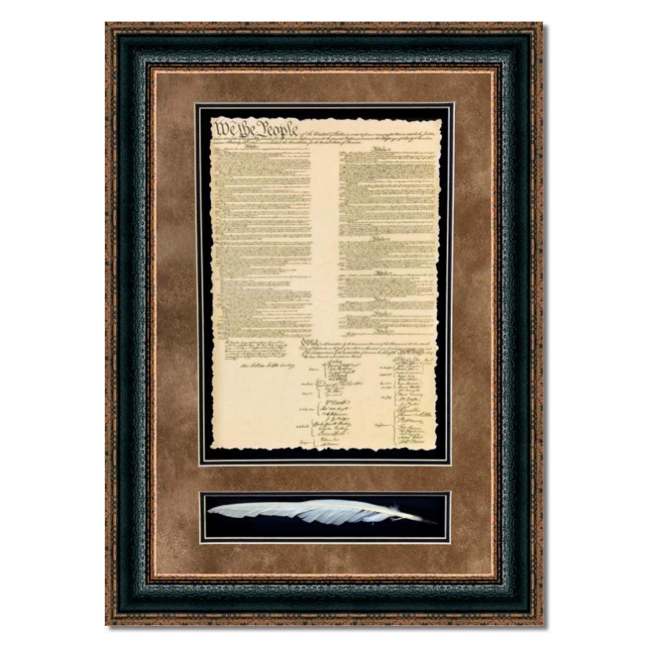 United States of America Constitution With Quill | Custom Framed Historic Documents