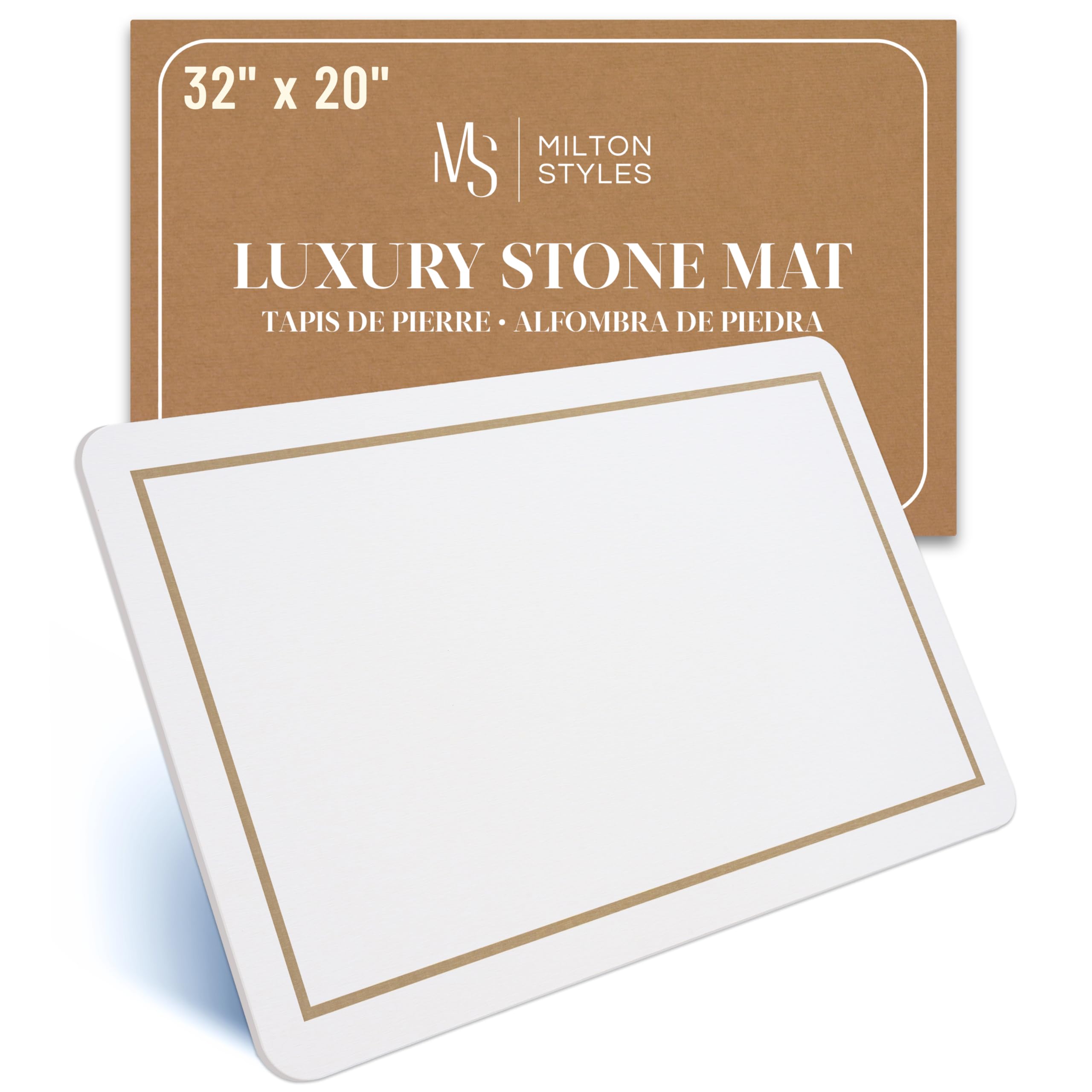 Stone Bath Mat Large, 32" x 20" – Super Absorbent Stone Bath Mats for Bathroom