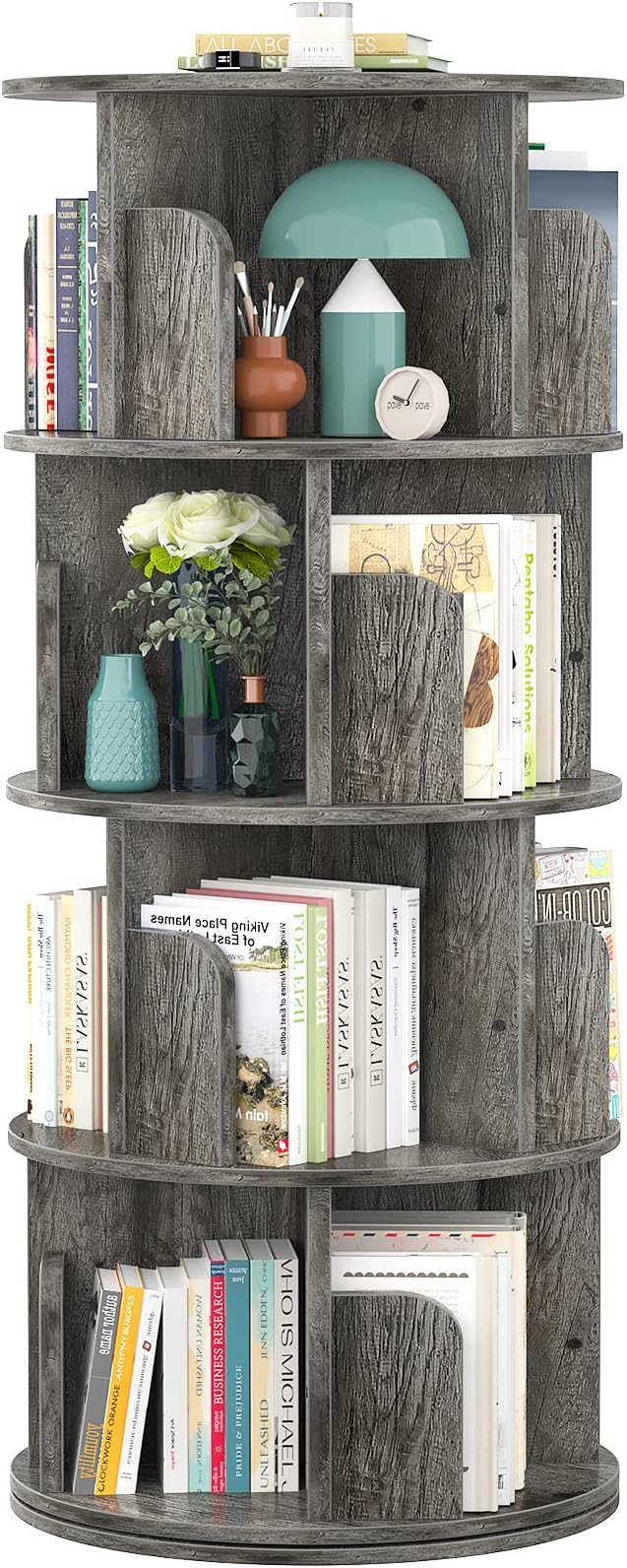 Rotating Bookshelf, Small Corner Bookshelf for Small Space