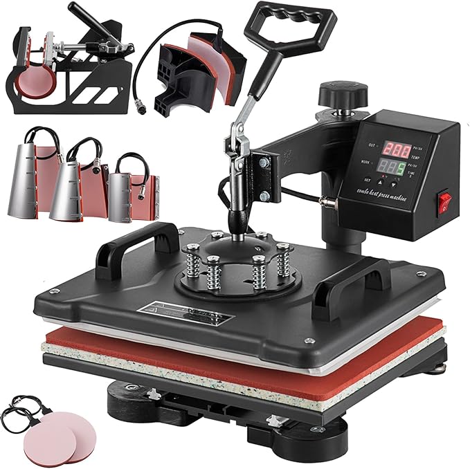 5 in 1 Heat Press Machine, 12x15 inch Swing Away Heat Press for Sublimation