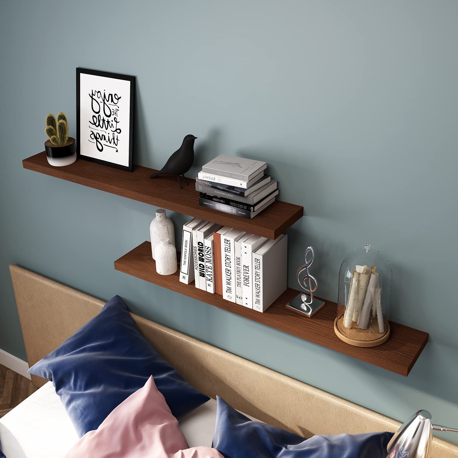 8" Deep Floating Shelves Reclaimed Wood Wall Shelf Pine Wall Mount Shelf (Set of 2