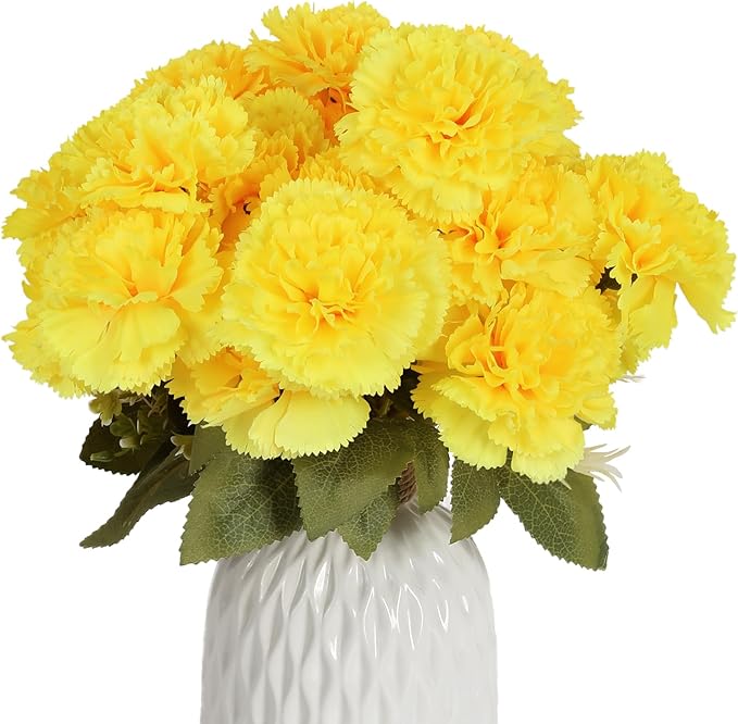 Carnations Artificial Flowers 21 Heads Silk Carnations