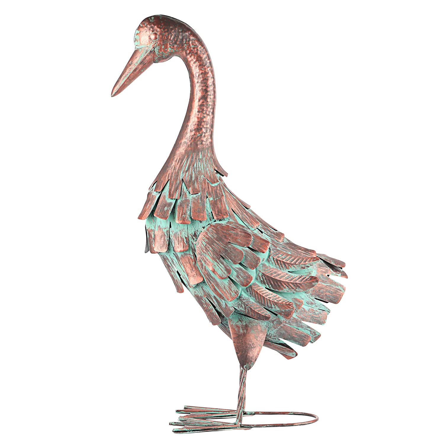 Garden Outdoor Statue Metal Duck Art Sculpture for Lawn, Farm and Patio - 25 Inches