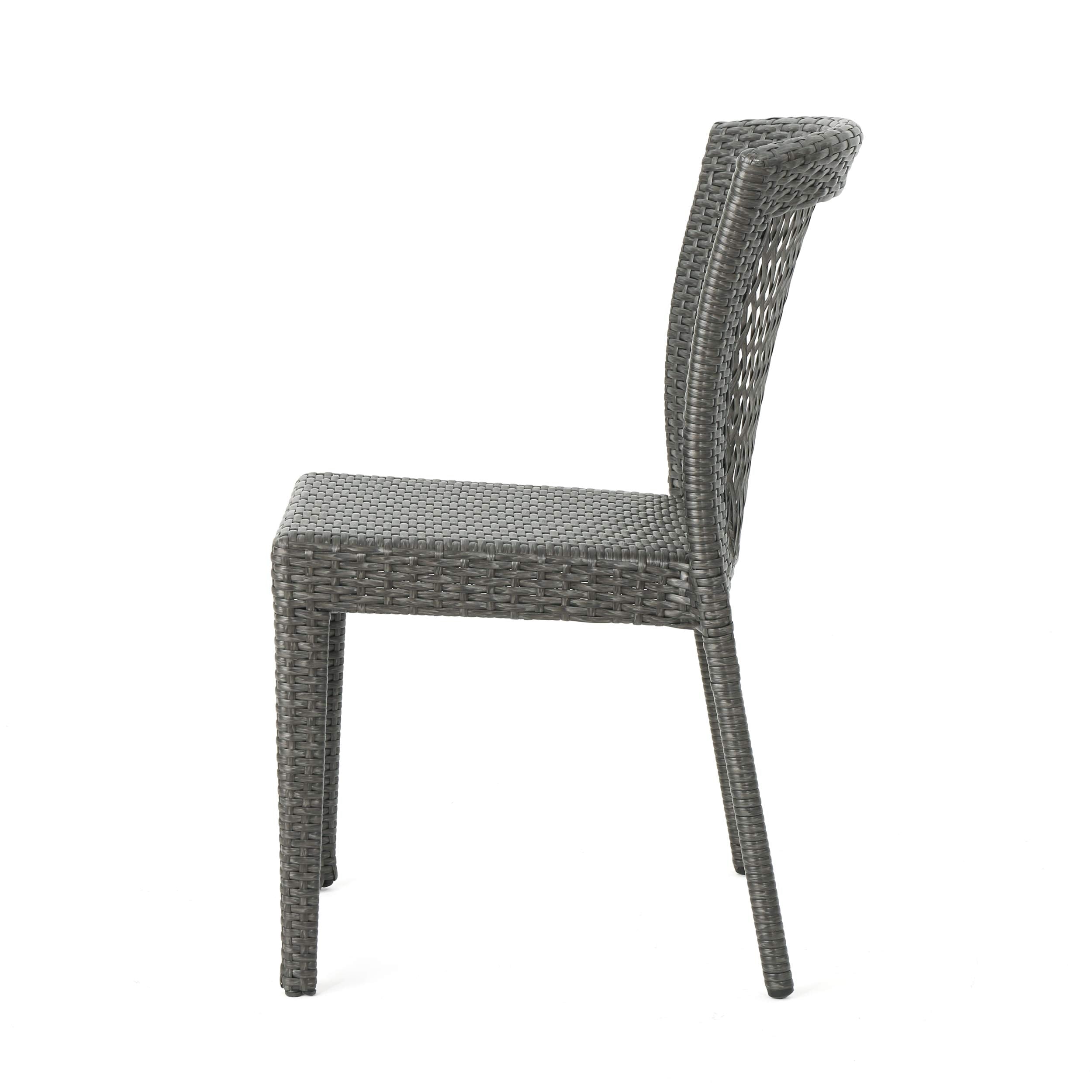 Knight Home Bonnie Outdoor Wicker Dining Chairs (Set of 2), Grey