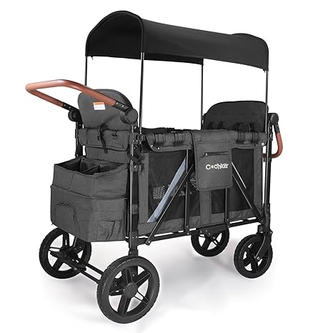 Elite Pro All-Terrain 4 Seater Wagon Stroller for Kids - Heavy-Duty 300lb Capacity