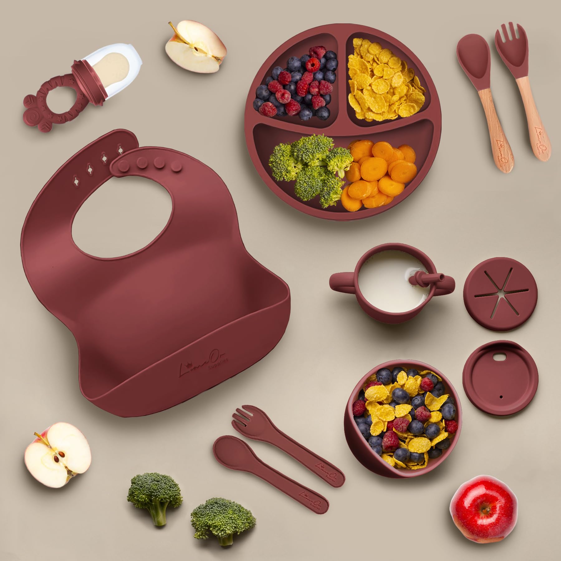 Baby Feeding Set - BPA-Free, Baby Led Weaning Supplies, Toddler plates and bowls