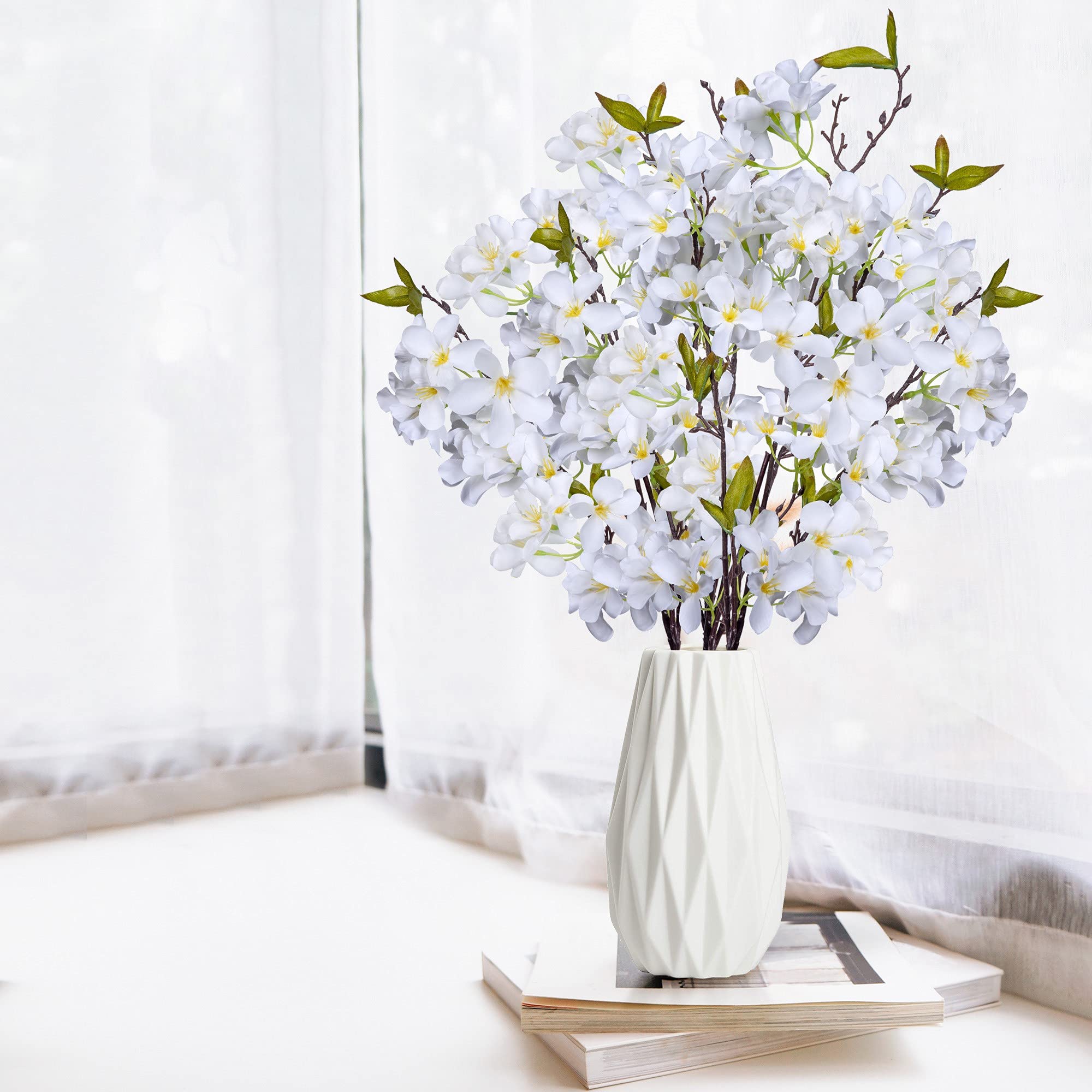 Artificial Apple Blossom Silk Flowers Tree Branches 33” Long Stems Faux