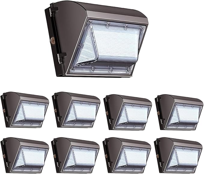 6 Pack 130W LED Wall Pack Light with Dusk to Dawn Photocell, 19500LM 5000K IP65