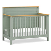 Shea 4-in-1 Convertible Crib in Light Sage and Honey, GREENGUARD Gold Certified