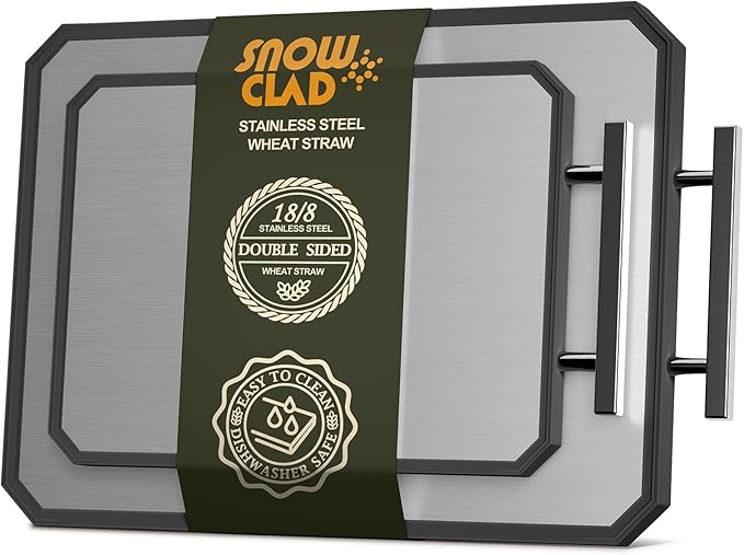 EXTRA LARGE Cutting Board,Double Sided Stainless Steel Cutting Boards Set for kitchen