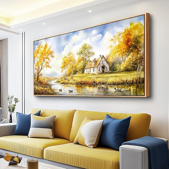 Large Canvas Wall Art For Living Room Bedroom Wall Decor Office Blue Seaside