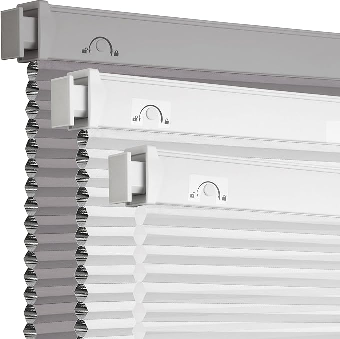 No Tools No Drill Cordless Cellular Shades,29" W x 64" H,Blackout Honeycomb Blinds