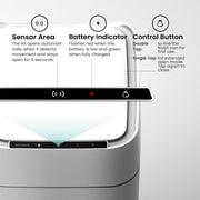 OPTIMUS DESIGN STUDIO Automatic Self Changing Trash Can, Self Sealing Motion Sensor Touchless Kitchen/Bathroom/Office, 4.5Gallon 17L (1-Refill Ring)