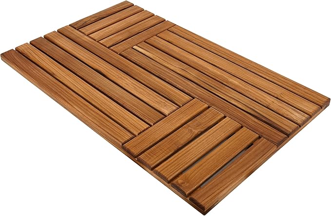 Teak Wood Bath Mat, Extra Large Shower Mat for Bathroom