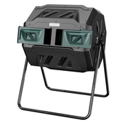 Compost Tumbler Outdoor, 43-Gal Dual Chamber Compost Bin