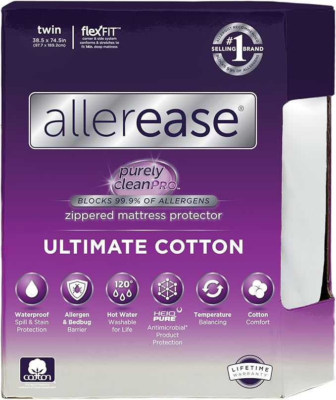 Ultimate Allergy Protection and Comfort Zippered Mattress Protector, King