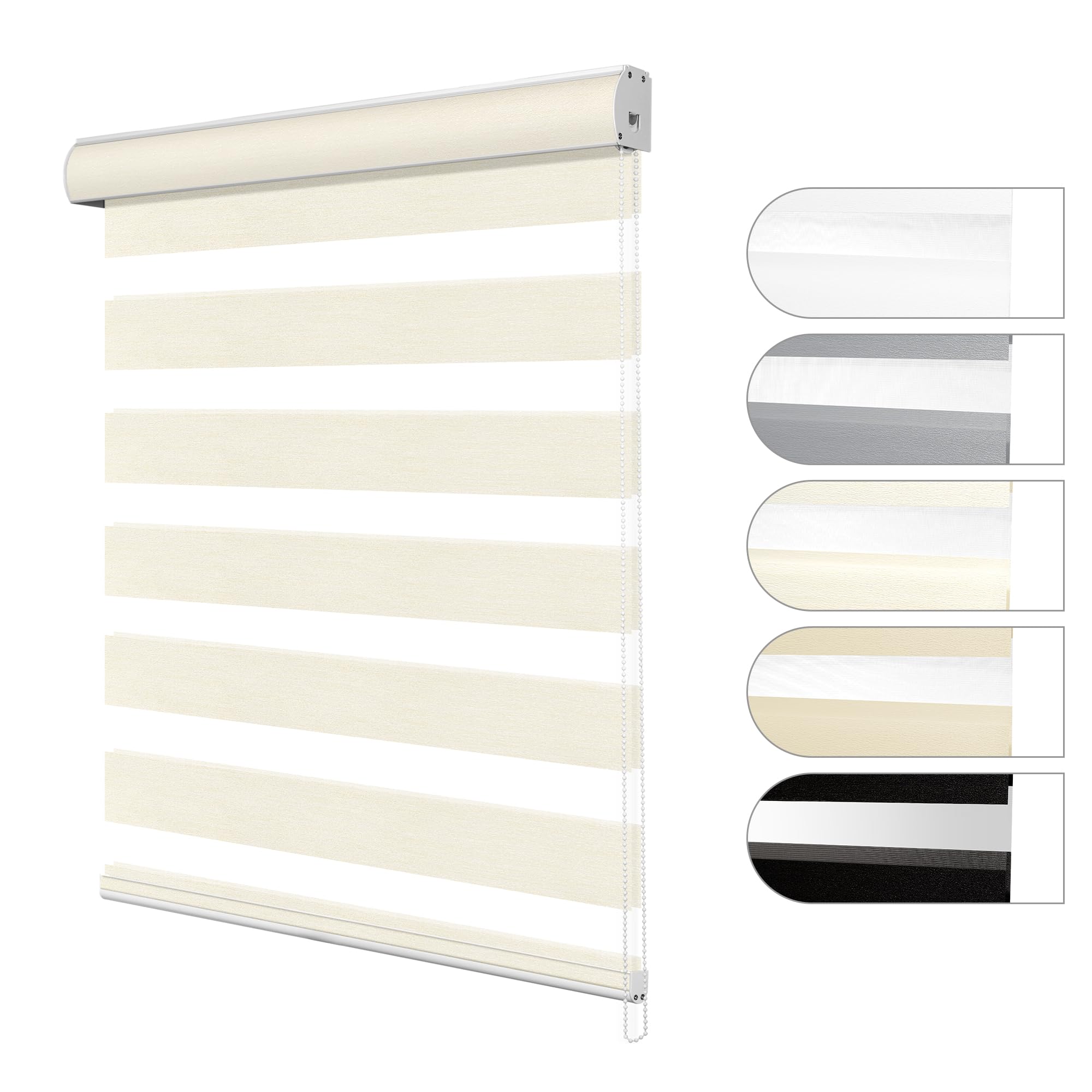 Zebra Blinds for Windows Custom Size Light Filtering Roller Shades Privacy Dual