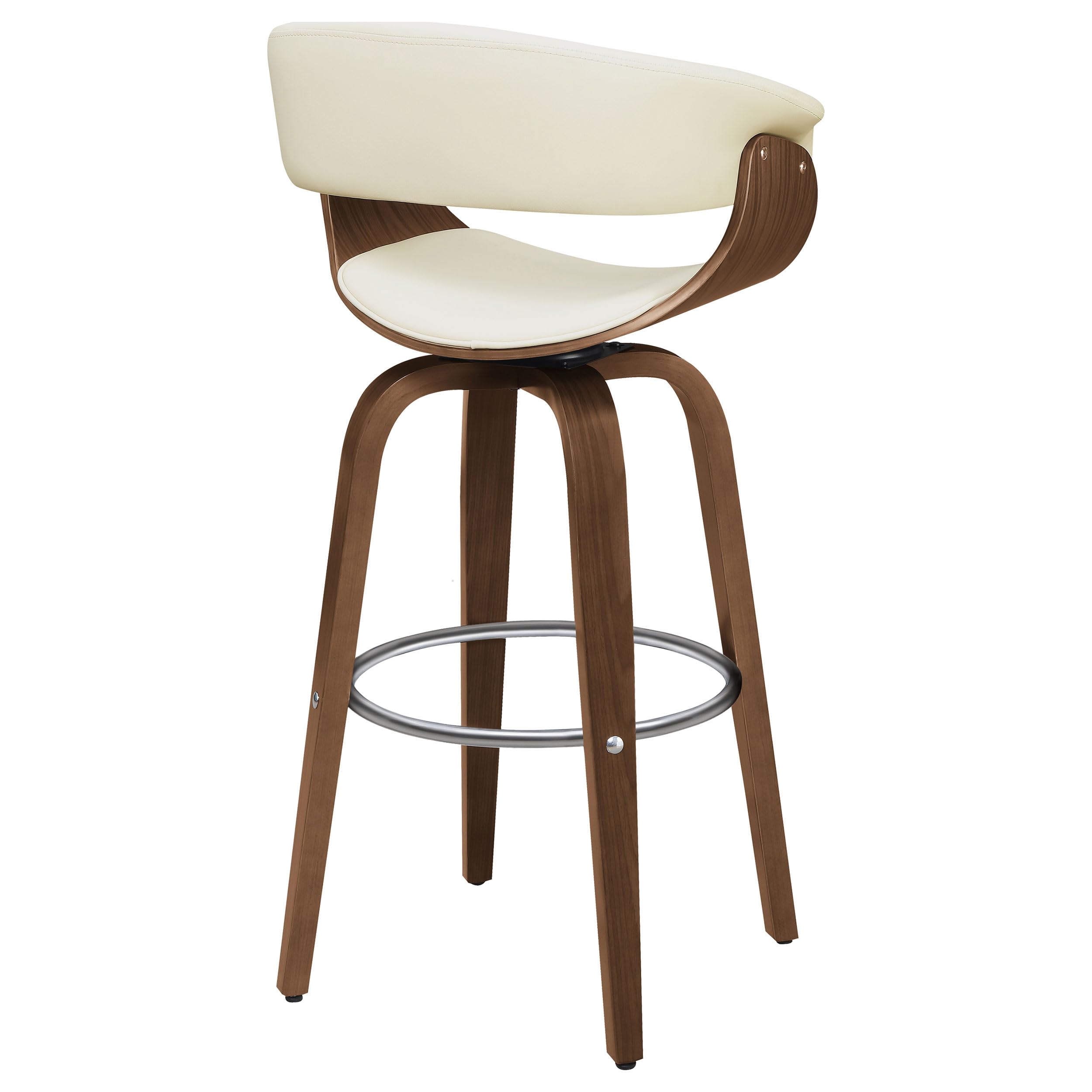 Zion - Wood & Fabric - Upholstered Swivel Bar Stool with Sturdy Seat Back